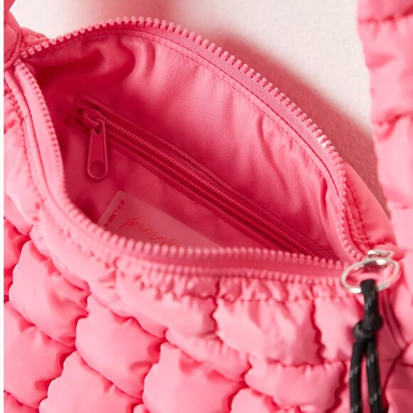 Free People Quilted Carryall Sling Mini Bag 💗 BUBBLEGUM PINK - Picture 4 of 8